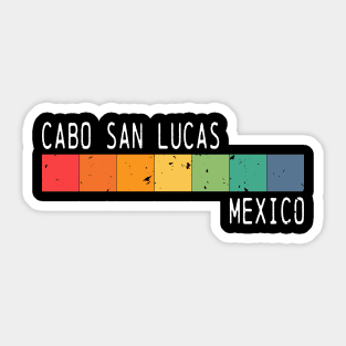 Cabo San Lucas Mexico Vacation Vintage Rainbow Design Sticker